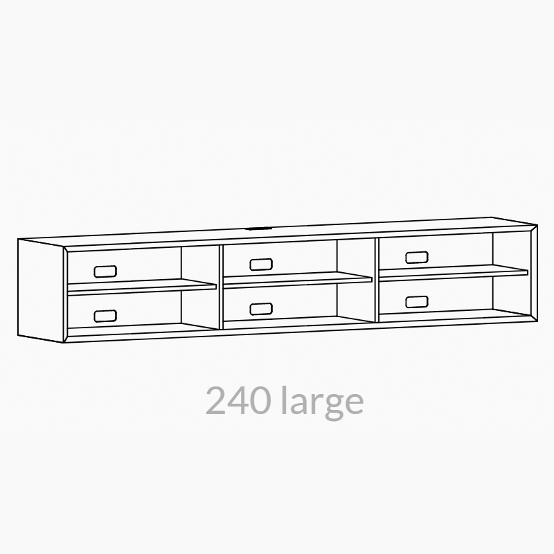 Clic 240 large grundmodul. Grå lak