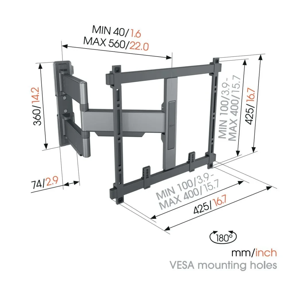 Vogel's TVM 5445 ELITE Full Motion+ TV-vægbeslag 32–65" – Sort