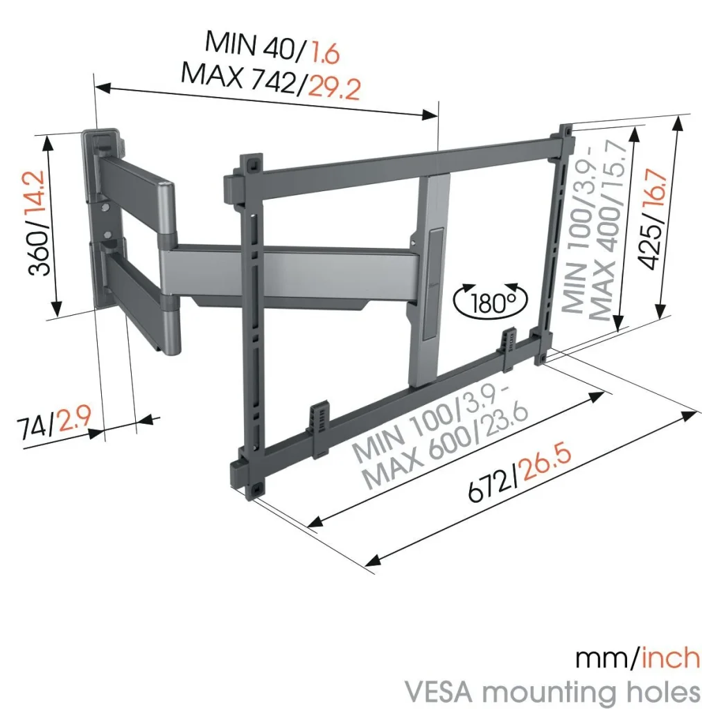 Vogel's TVM 5845 ELITE Full Motion+ XL TV-vægbeslag 55–100" – Sort