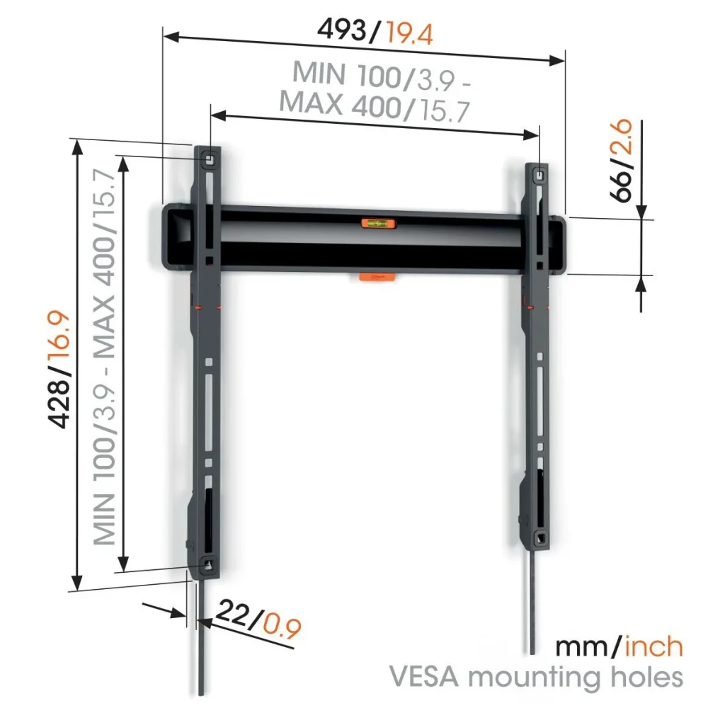 Vogel's TVM 3405 COMFORT Fixed TV-vægbeslag 32–77" – Sort