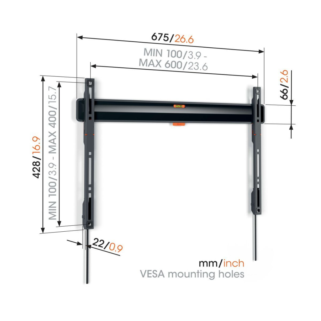Vogel's TVM 3605 COMFORT Fixed TV-vægbeslag 40–100" – Sort